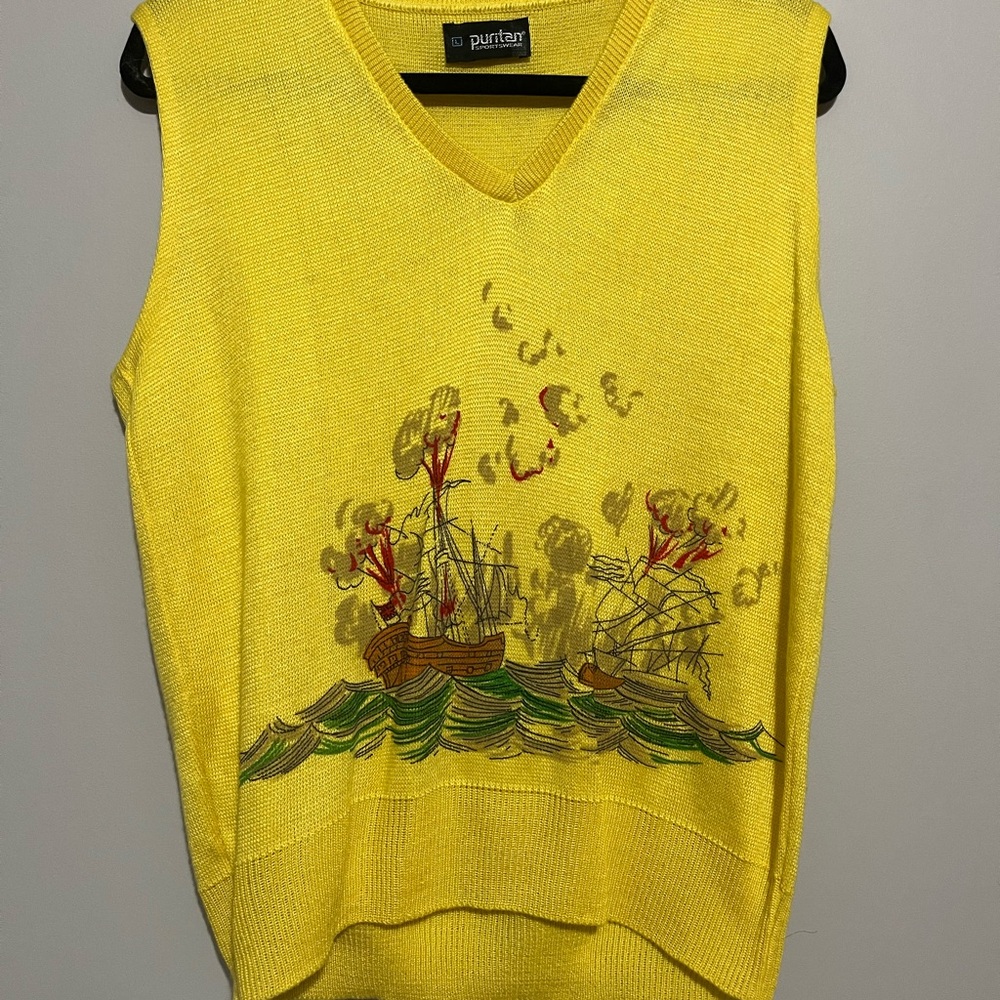 Yellow Nautical‎ Knit Vest